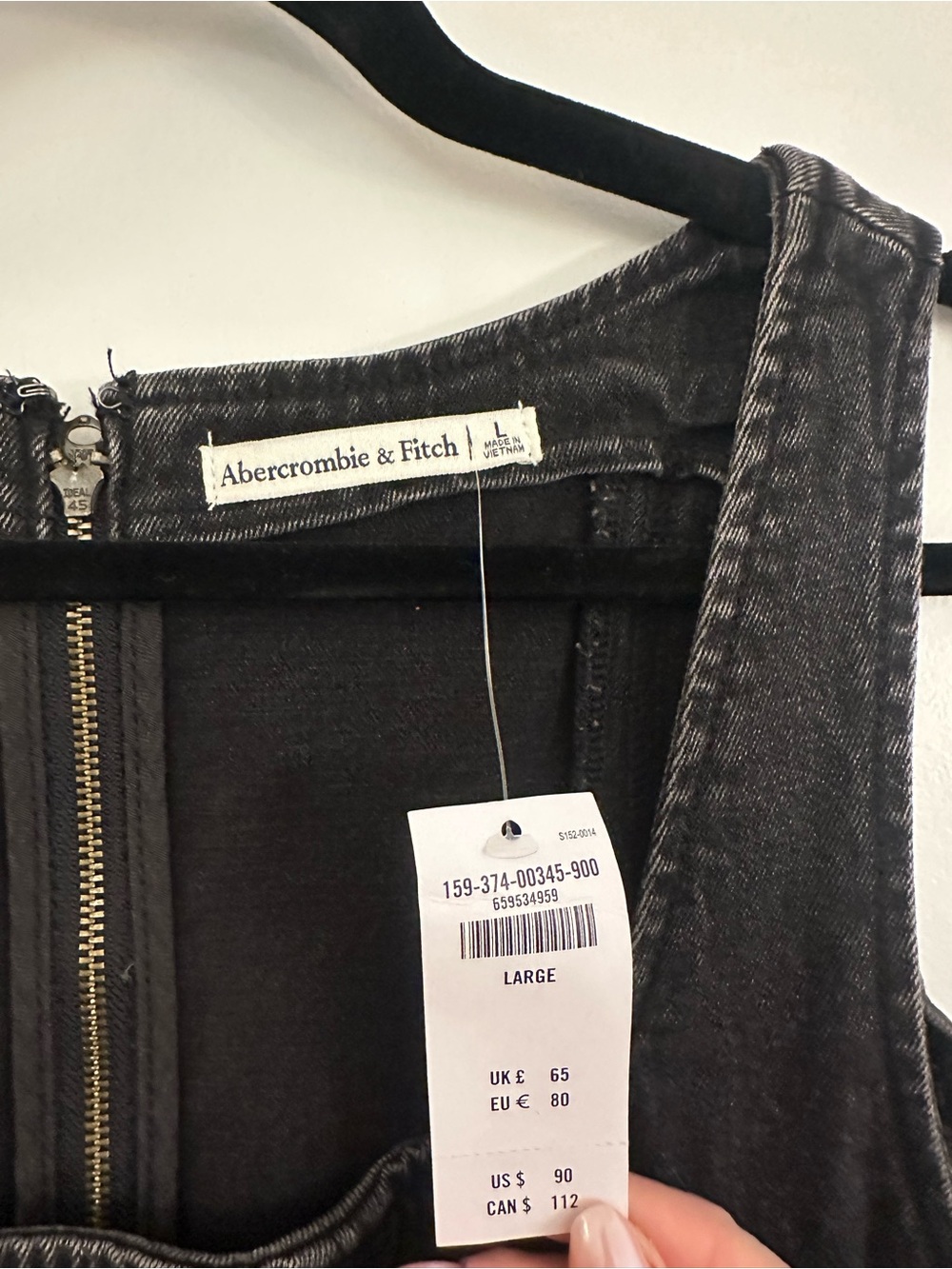 Abercrombie & Fitch Black Denim Mini Dress - Picture 6 of 6